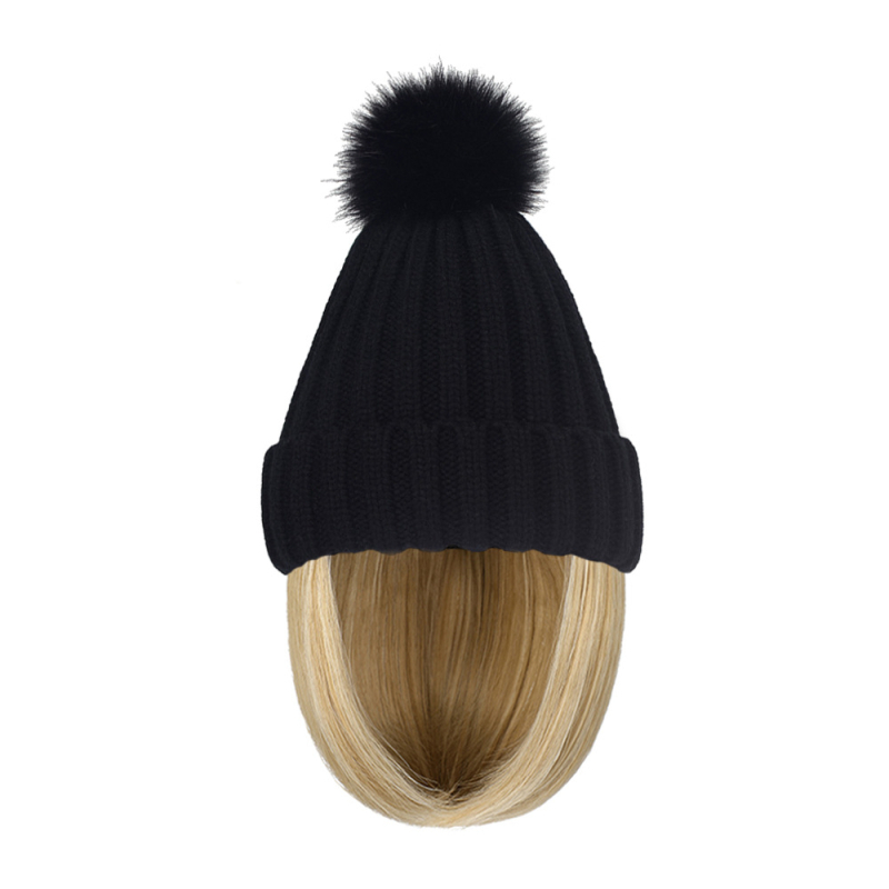 Perucă: bob scurt drept cu pălărie tricotată încorporată; material păr: sârmă rezistentă la temperaturi înalte; lungime: scurtă; potrivit pentru toate formele feței; nu poate fi vopsită sau îndreptată