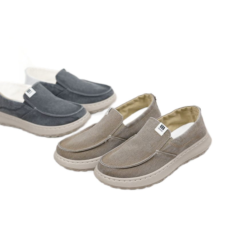 Muške platnene casual tenisice, prozračne, slip-on dizajn, niski gornji dio, okrugli vrh, PVC potplat