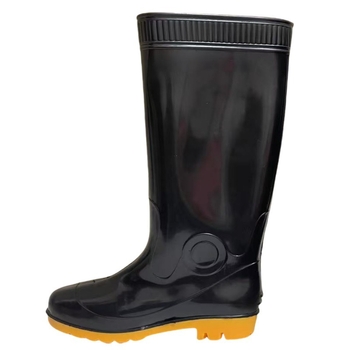 Ghete de ploaie pentru bărbați, înălțime înaltă, exterior PVC, talpă din cauciuc, vârf rotund, toc conic 1–3 cm, pentru vară