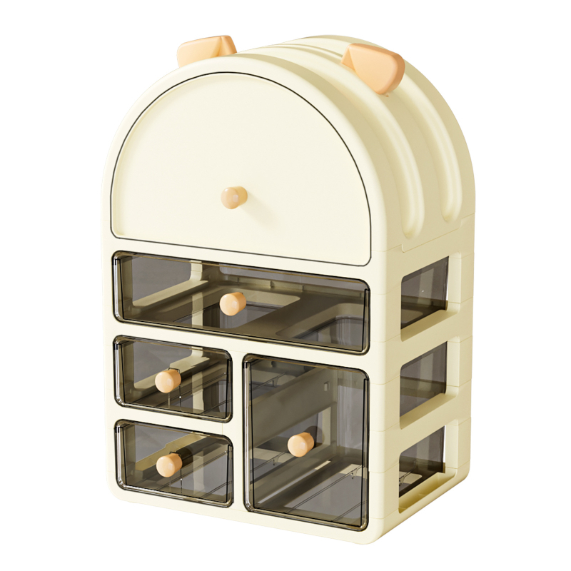 Cutie de depozitare pentru papetărie din PP, model 181, cu separatoare, stivuibilă, cu deschidere glisantă