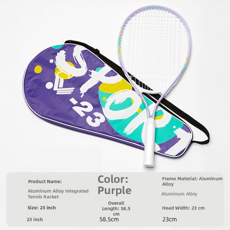 Jednoplastna aluminijska tenis raketa, 95–100 g, pogodna za amatarske juniore, mogućnost tiskanja logotipa i privatne marke