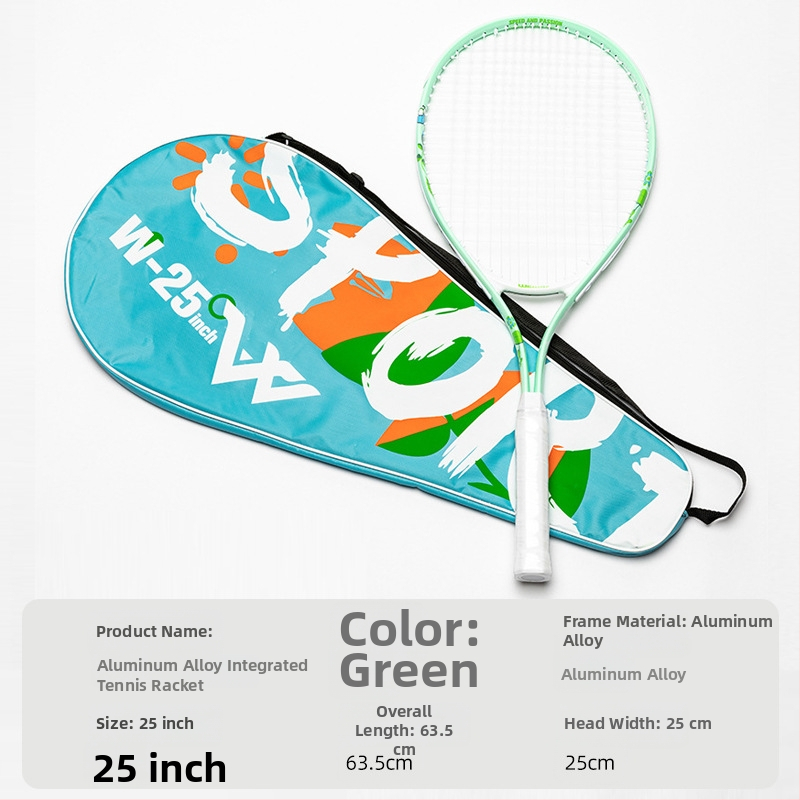 Jednoplastna aluminijska tenis raketa, 95–100 g, pogodna za amatarske juniore, mogućnost tiskanja logotipa i privatne marke