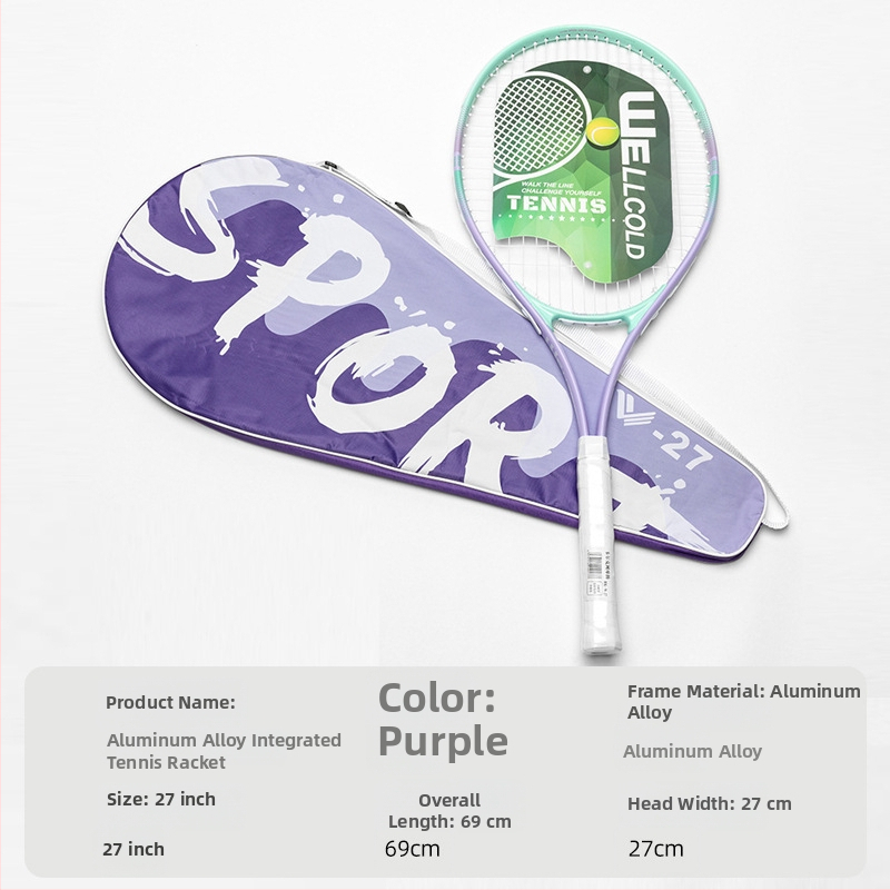 Jednoplastna aluminijska tenis raketa, 95–100 g, pogodna za amatarske juniore, mogućnost tiskanja logotipa i privatne marke