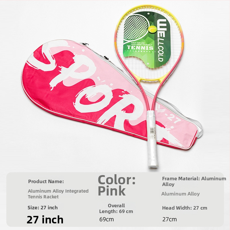 Jednoplastna aluminijska tenis raketa, 95–100 g, pogodna za amatarske juniore, mogućnost tiskanja logotipa i privatne marke