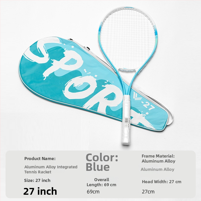 Jednoplastna aluminijska tenis raketa, 95–100 g, pogodna za amatarske juniore, mogućnost tiskanja logotipa i privatne marke
