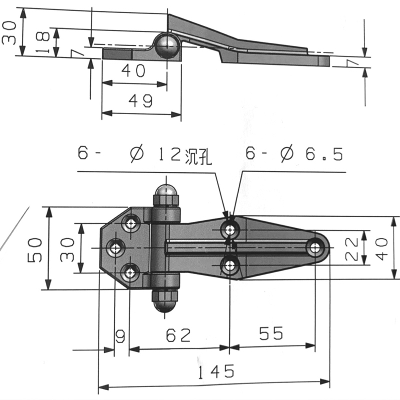 Balama pentru dulap, 90°, oțel inoxidabil 304, finisaj prin trasare cu fir, model JL10700