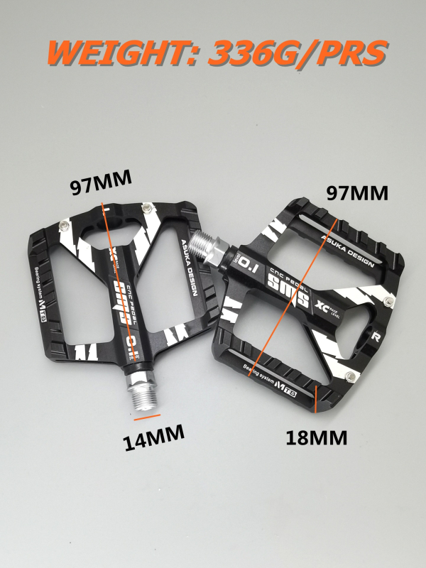 Ploški pedal za planinski bicikl – aluminijska legura, proširena protuklizna površina, model SMS-0.1, težina 400 g
