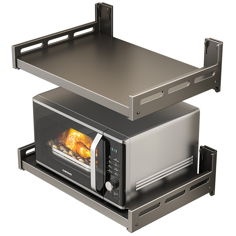 Ράφι τοίχου για φούρνο μικροκυμάτων — από χάλυβα άνθρακα, πολυχρηστικό, ορθογώνιο σχέδιο, στερέωση στον τοίχο — Berya