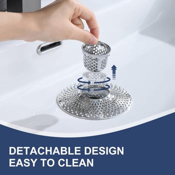 Wolong Drain WL-P2040 Nehrđajući čelik: filtr za kosu za kadu, hvatač dlačica i uređaj protiv začepljenja odvoda - moderni minimalistički stil