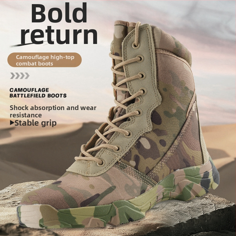 Čizme od vodootporne Oxford tkanine, kamuflaža s uzorkom zmije, visoke borbene trenirke, prozračne planinarske čizme (Brand: Other; Funkcija: Anti-smash i anti-stab; Materijal: Waterproof Oxford cloth)