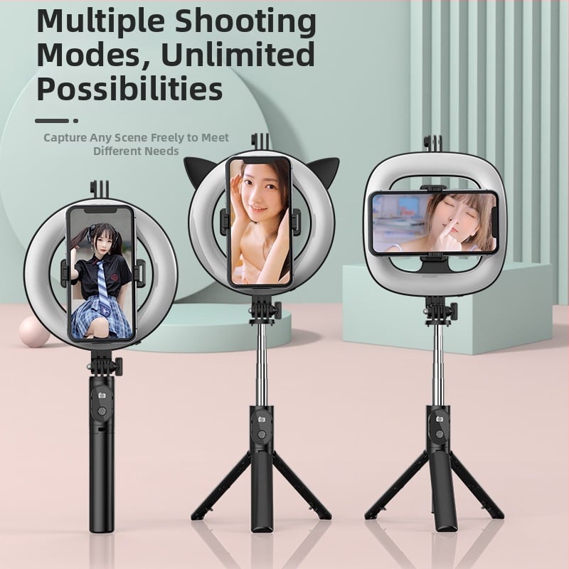 P20D LED ринг светлина с Bluetooth селфи палка – универсален трипод, неръждаема стомана, лицензиран частен етикет, поддържа персонализация
