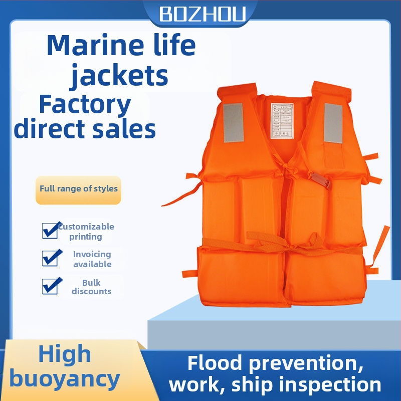 Záchranná vesta pre dospelých aj deti, profesionálna prenosná vesta na rybárske člny a šnorchlovanie, z hrubého Oxford materiálu.