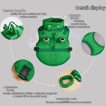 BONAPET Σωσίβιο για σκύλους με σχέδιο θωρακικά-πλάτης, Oxford ύφασμα, αποσπώμενο κολάρο για επιπλέον πλευστότητα