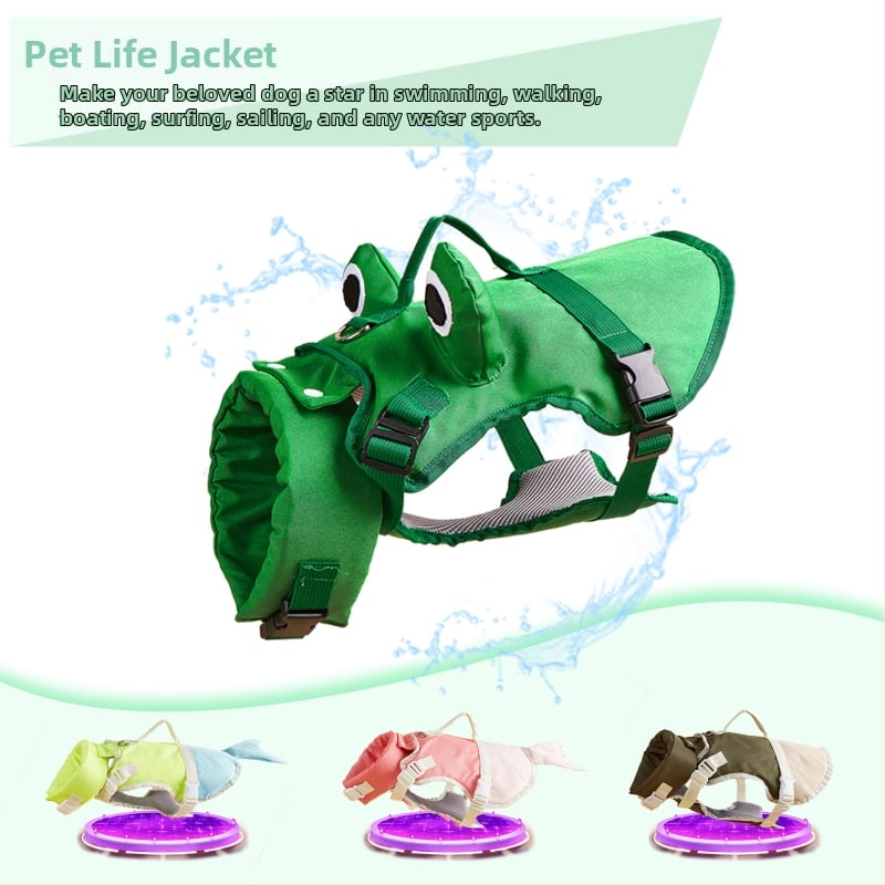 BONAPET Σωσίβιο για σκύλους με σχέδιο θωρακικά-πλάτης, Oxford ύφασμα, αποσπώμενο κολάρο για επιπλέον πλευστότητα