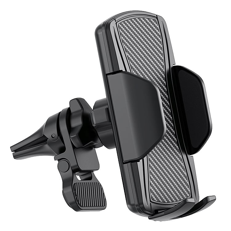 Държач за телефон за автомобил с едноръчно управление, заключване с едно кликване, гравитационно захващане, монтаж на въздуховод, универсална съвместимост