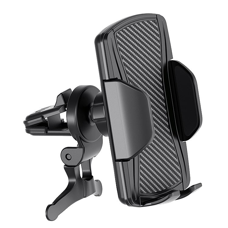 Държач за телефон за автомобил с едноръчно управление, заключване с едно кликване, гравитационно захващане, монтаж на въздуховод, универсална съвместимост