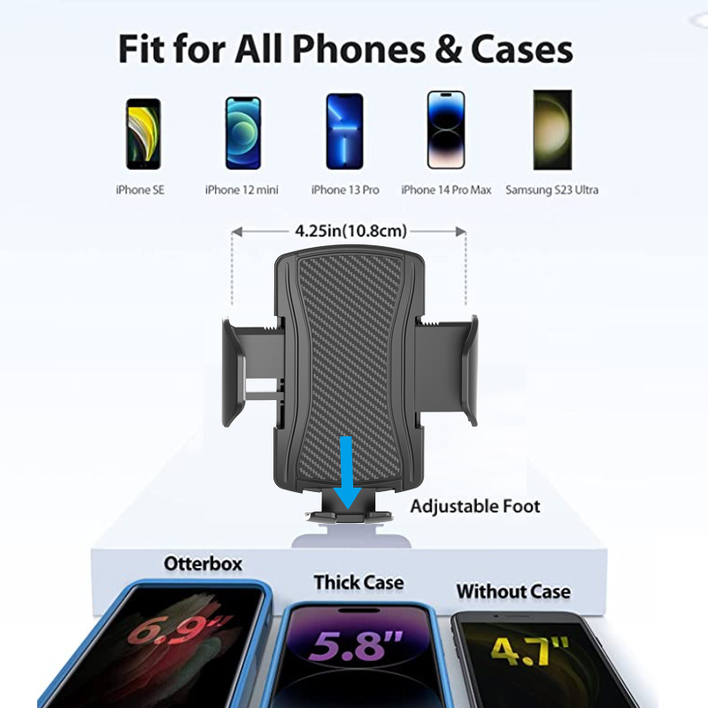 Държач за телефон за автомобил с едноръчно управление, заключване с едно кликване, гравитационно захващане, монтаж на въздуховод, универсална съвместимост