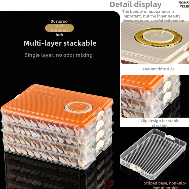 Дъмплинг кутия с многослоен дизайн, пластмасова, запечатваща, преносима и подходяща за замразяване
