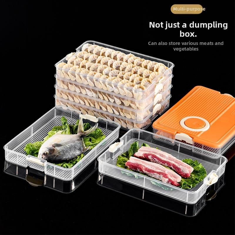 Дъмплинг кутия с многослоен дизайн, пластмасова, запечатваща, преносима и подходяща за замразяване