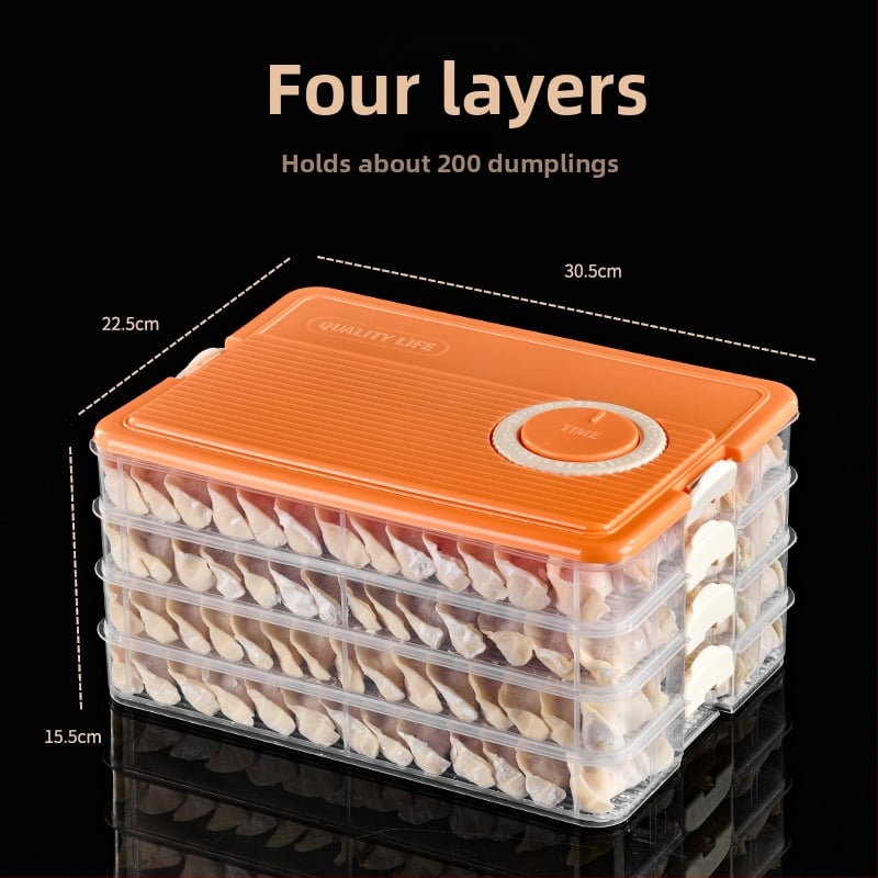 Дъмплинг кутия с многослоен дизайн, пластмасова, запечатваща, преносима и подходяща за замразяване