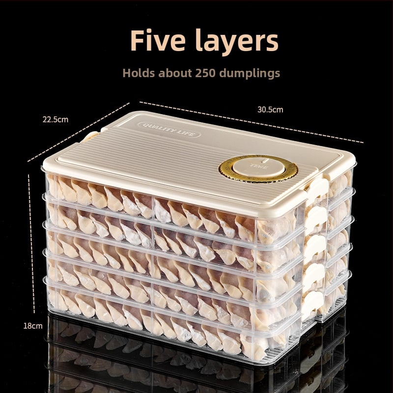 Дъмплинг кутия с многослоен дизайн, пластмасова, запечатваща, преносима и подходяща за замразяване