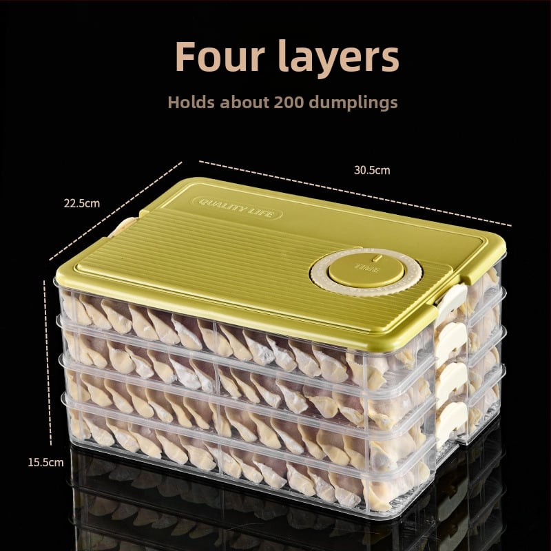 Дъмплинг кутия с многослоен дизайн, пластмасова, запечатваща, преносима и подходяща за замразяване