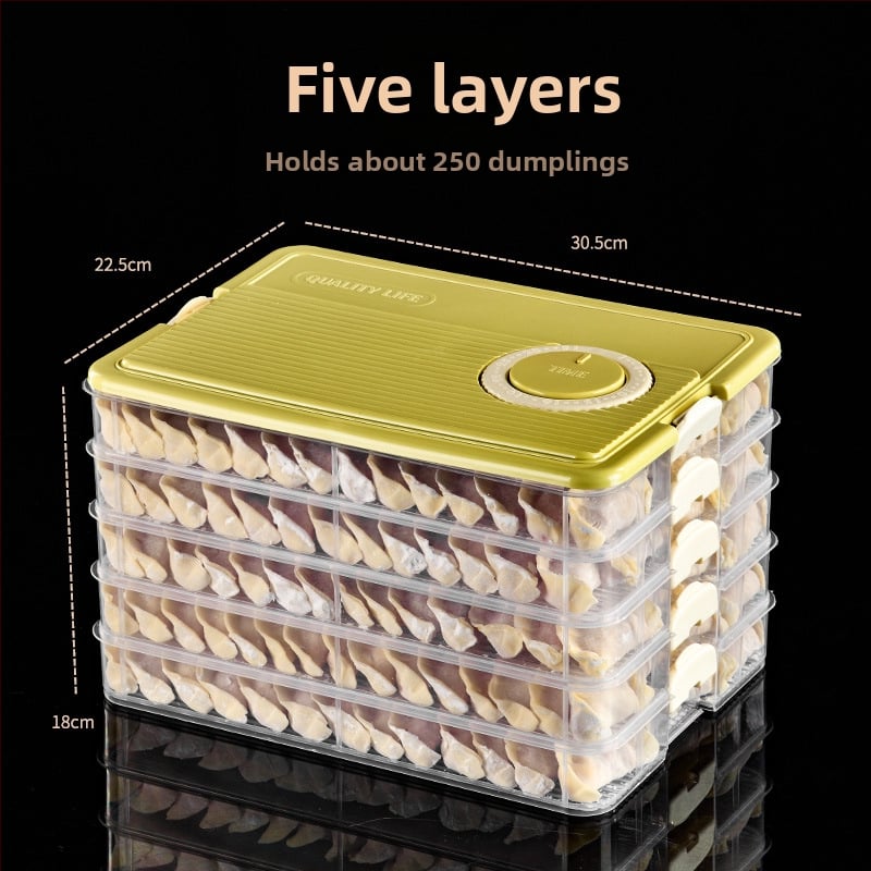 Дъмплинг кутия с многослоен дизайн, пластмасова, запечатваща, преносима и подходяща за замразяване