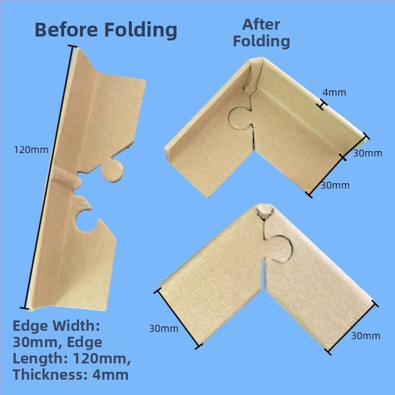 U-tvarovaný ochranný roh z kraftového papiera pre balenie krabíc a nábytku; dizajn proti nárazu; materiál: kraft papier
