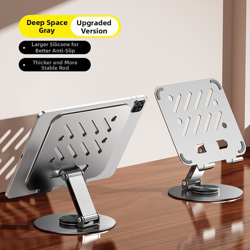 Suport pentru tabletă din metal, înălțime reglabilă, pliabil, rotire de 360°, compatibil cu iPad