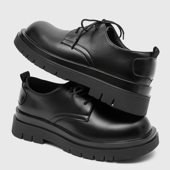 Unisex Derby cipele s debelom potplatom za povećanje visine, okrugla prst, PVC potplat, PU ulošak, gornji dio: Super Fiber