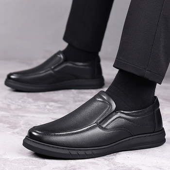 Muške kožne casual cipele za jesen, mek đon (Gornji dio: prirodna koža; Đon: guma; Prozračnost; Lagane; Protuklizne)