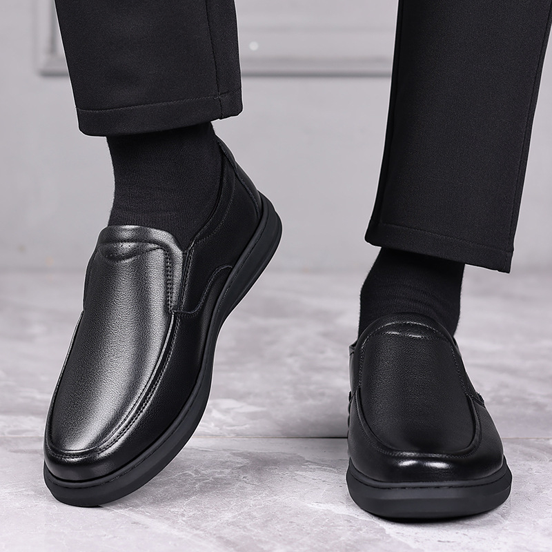 Muške kožne casual cipele za jesen, mek đon (Gornji dio: prirodna koža; Đon: guma; Prozračnost; Lagane; Protuklizne)