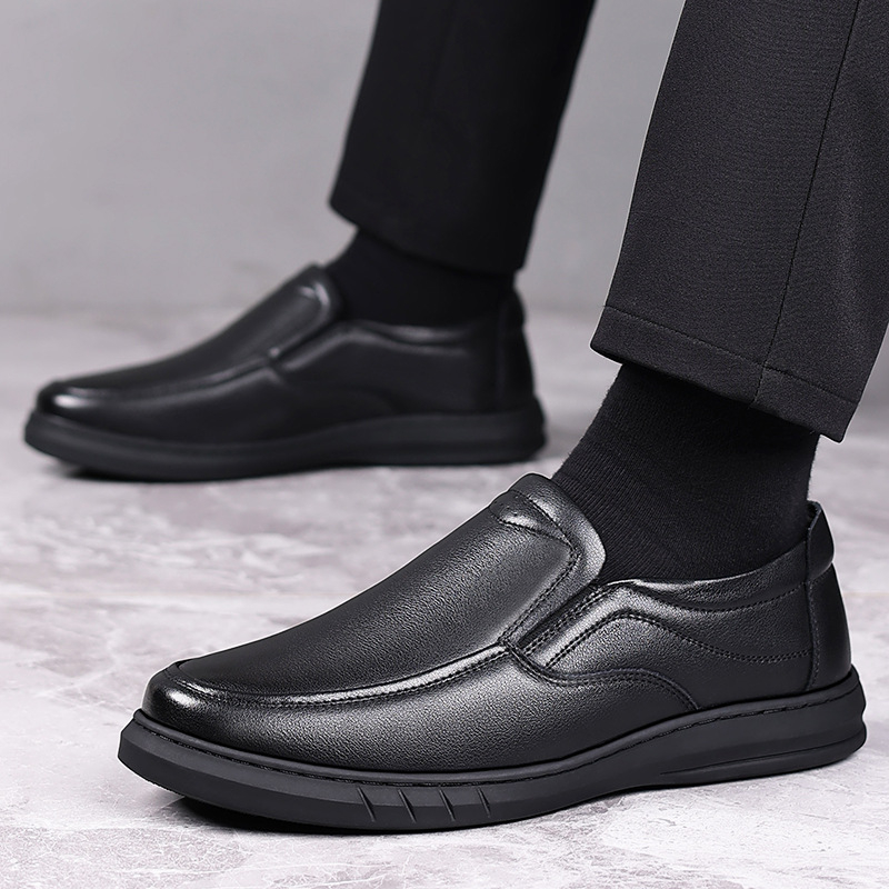 Muške kožne casual cipele za jesen, mek đon (Gornji dio: prirodna koža; Đon: guma; Prozračnost; Lagane; Protuklizne)