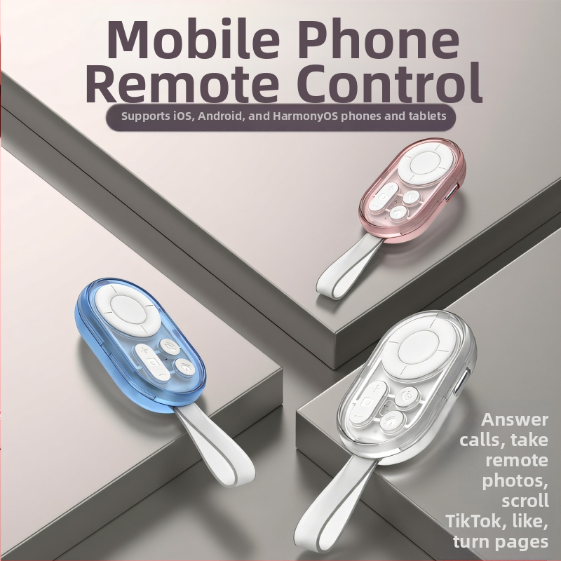 Smart Bluetooth diaľkové ovládanie pre telefóny – batéria 50 mAh, Type-C rozhranie, bezdrôtový dosah 10 m, ABS puzdro, hmotnosť 10 g