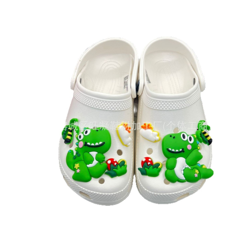 Dekorativna kopča za cipele s rupama, dinosaurski motiv, mekana PVC plastika, za sandale i papuče