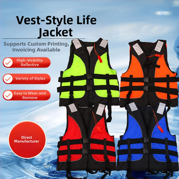 Radna jakna za spašavanje za odrasle s križnim trakama, prijenosna za ribolov i rafting – Changyi, model Work Life Jacket, mogućnost prilagodbe