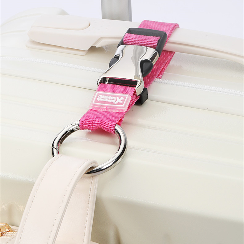 Pojas za prtljagu od webbing materijala, širina 2,5 cm, debljina 1 mm; s funkcijom sprječavanja gubitka; za putovanja i poslovna putovanja; mogućnost prilagodbe