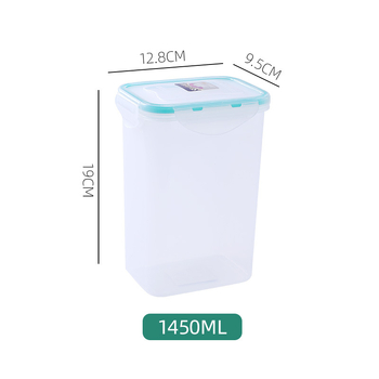 Pravokutna PP kutija za čuvanje hrane sa zatvaračem, prozirna, 301-500 ml
