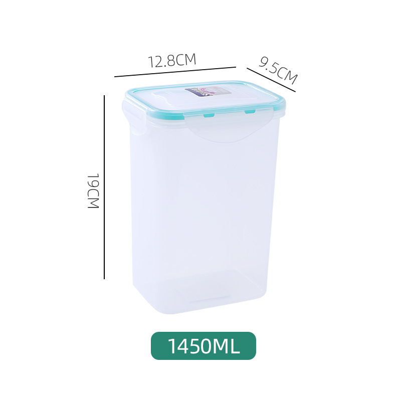 Pravokutna PP kutija za čuvanje hrane sa zatvaračem, prozirna, 301-500 ml