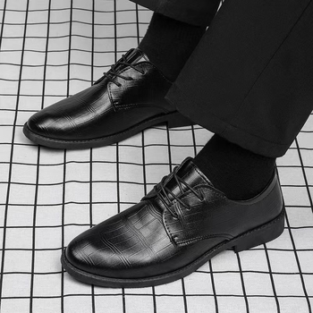 Mužke kožne poslovne cipele, PU gornji dio, prednje vezivanje, za proljeće