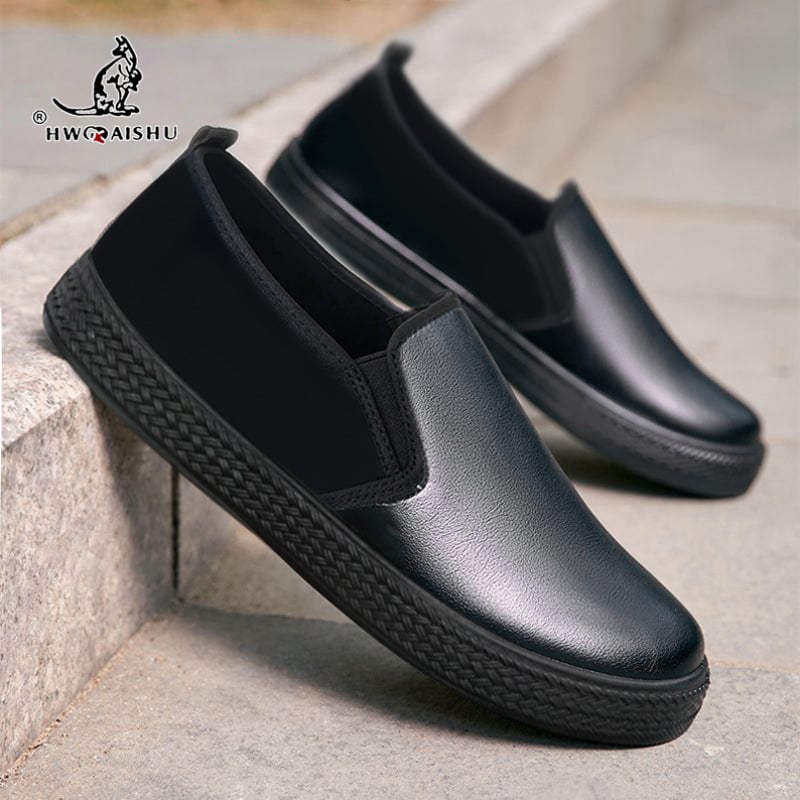 Muške slip-on cipele za kuhinju: vodootporne i otporne na masnoću, gornji dio od umjetne kože, mekana podstava