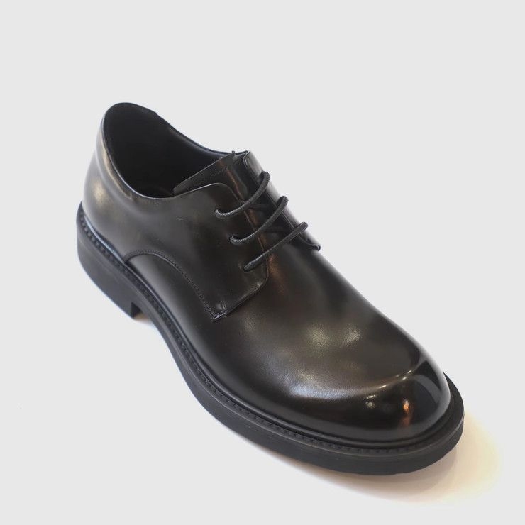 Muške formalne cipele s gornjim dijelom od umjetnog PU, gumena potplata, okrugli vrh, niski klinasti potplat, kožna podstava