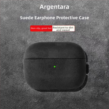 Tvrda futrola za AirPods Pro 3. generacije s imitacijom suede kože, kompatibilna s 2. i 4. generacijom