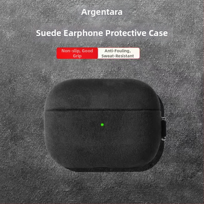 Tvrda futrola za AirPods Pro 3. generacije s imitacijom suede kože, kompatibilna s 2. i 4. generacijom