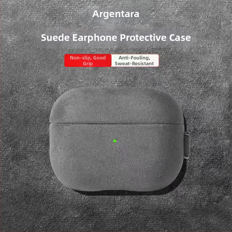 Tvrda futrola za AirPods Pro 3. generacije s imitacijom suede kože, kompatibilna s 2. i 4. generacijom
