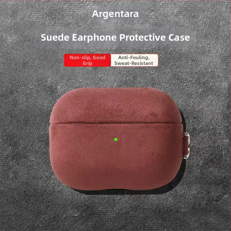 Tvrda futrola za AirPods Pro 3. generacije s imitacijom suede kože, kompatibilna s 2. i 4. generacijom