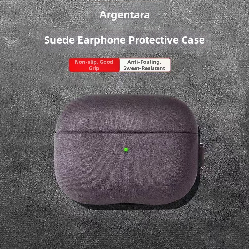 Tvrda futrola za AirPods Pro 3. generacije s imitacijom suede kože, kompatibilna s 2. i 4. generacijom