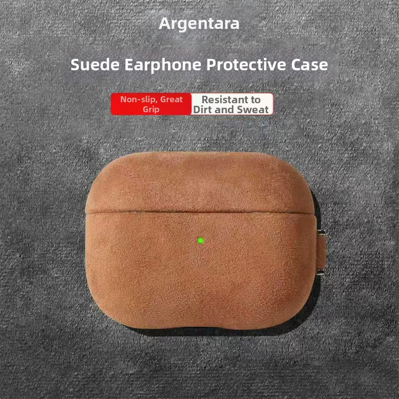 Tvrda futrola za AirPods Pro 3. generacije s imitacijom suede kože, kompatibilna s 2. i 4. generacijom