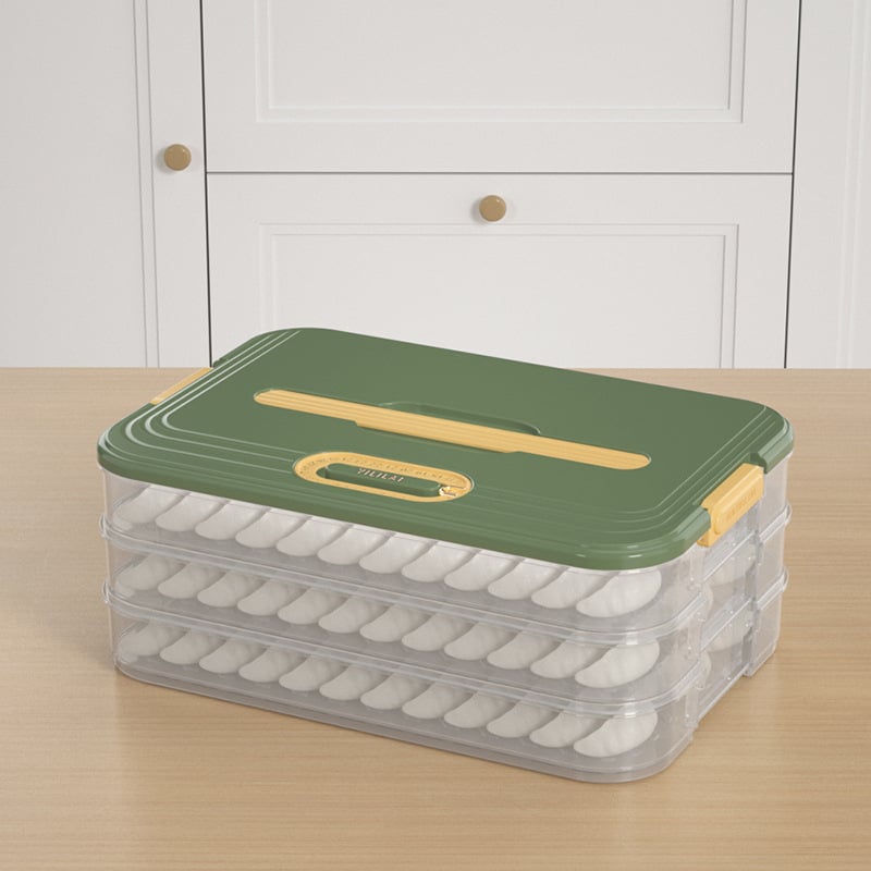 Многослойна самостоятелна кутия за съхранение в хладилник, антизалепващо дъно, не пренася аромати, с капак и таймер