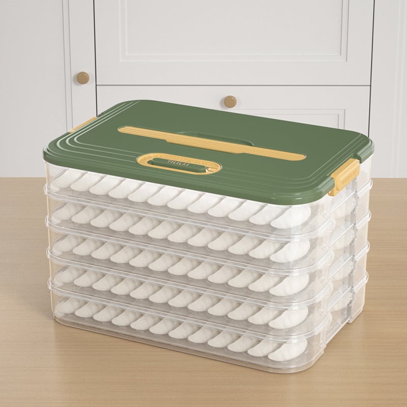 Многослойна самостоятелна кутия за съхранение в хладилник, антизалепващо дъно, не пренася аромати, с капак и таймер